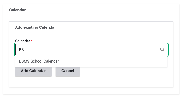 The existing calendar field autocompleting