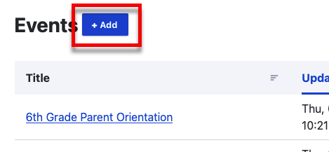 The Add button on the dashboard