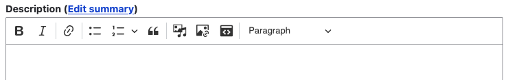 The department description form field