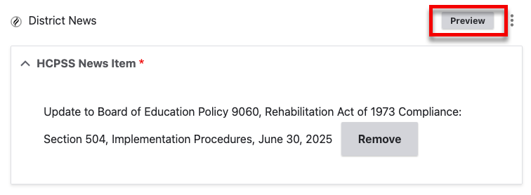 District news preview button
