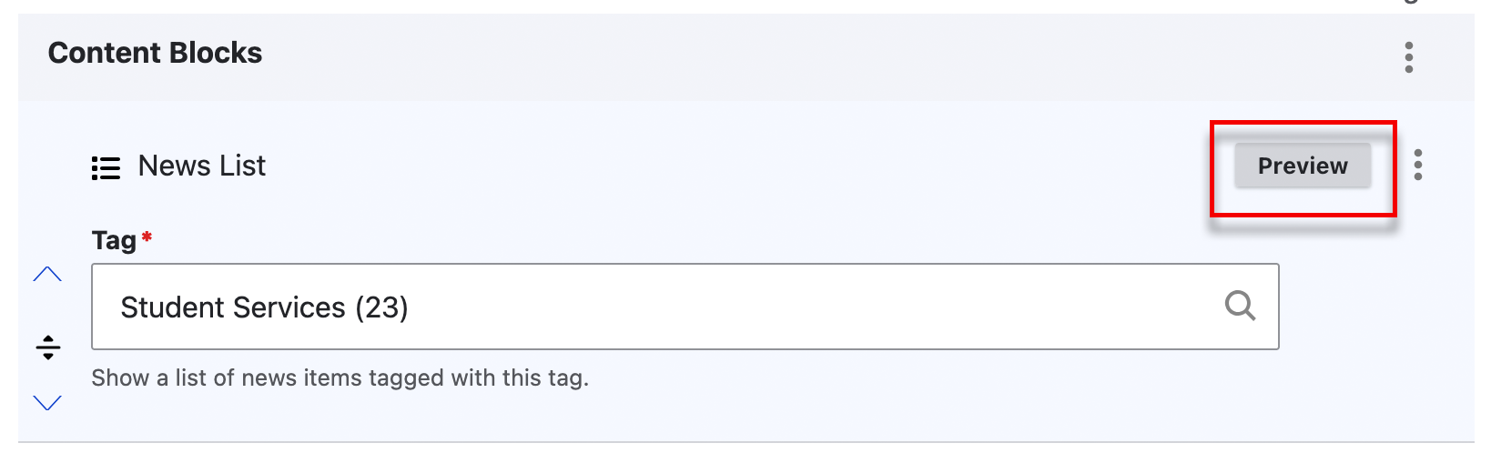 The preview button