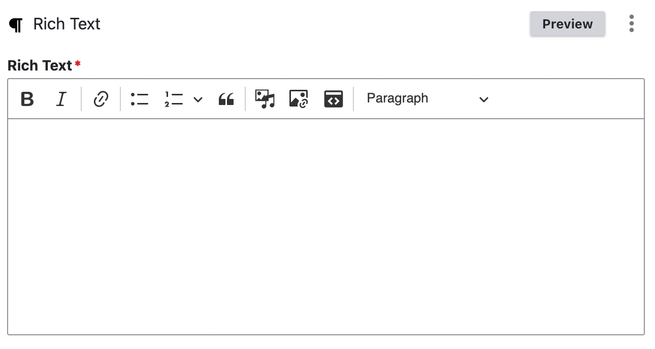 The rich text content block