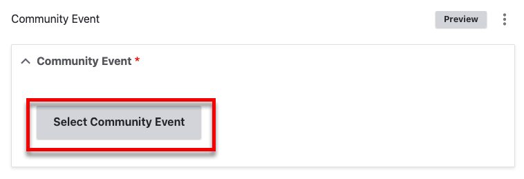 Select community event button