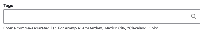 The tags form field