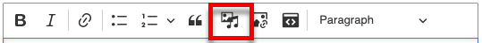 The insert media button