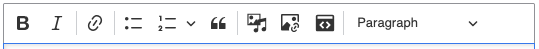 The rich text editor toolbar